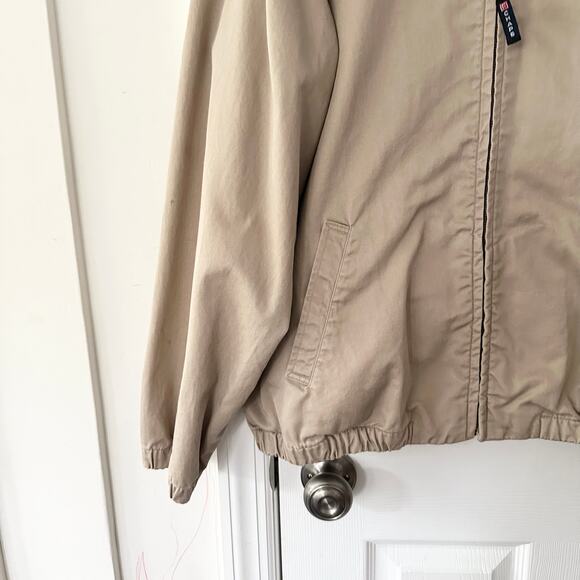 Chaps Ralph Lauren Khaki Vintage Full Zip Harrington Plaid Half Lined Jacket XL - Picture 3 of 12